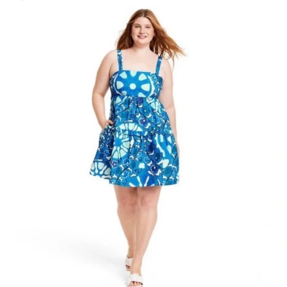 Rhode x Target Blue Zinnia Floral Mini Dress Sz XL